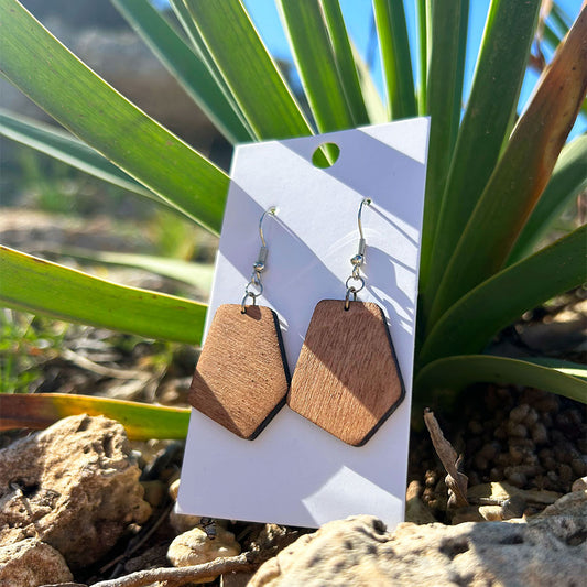 Paire de boucles d’oreilles Cala Antena en bois, faites à la main à Majorque